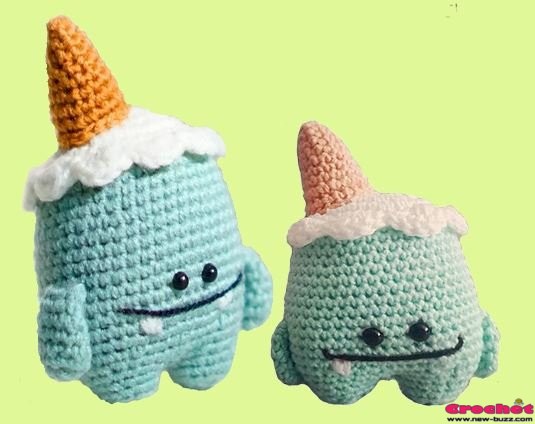Crochet Amigurumi Ice Cream Monster