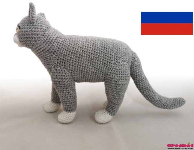 реалистичный кот - узор крючком